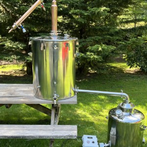 200L Copper Head Essential Oil Still With 100L Offset Boiling Tank