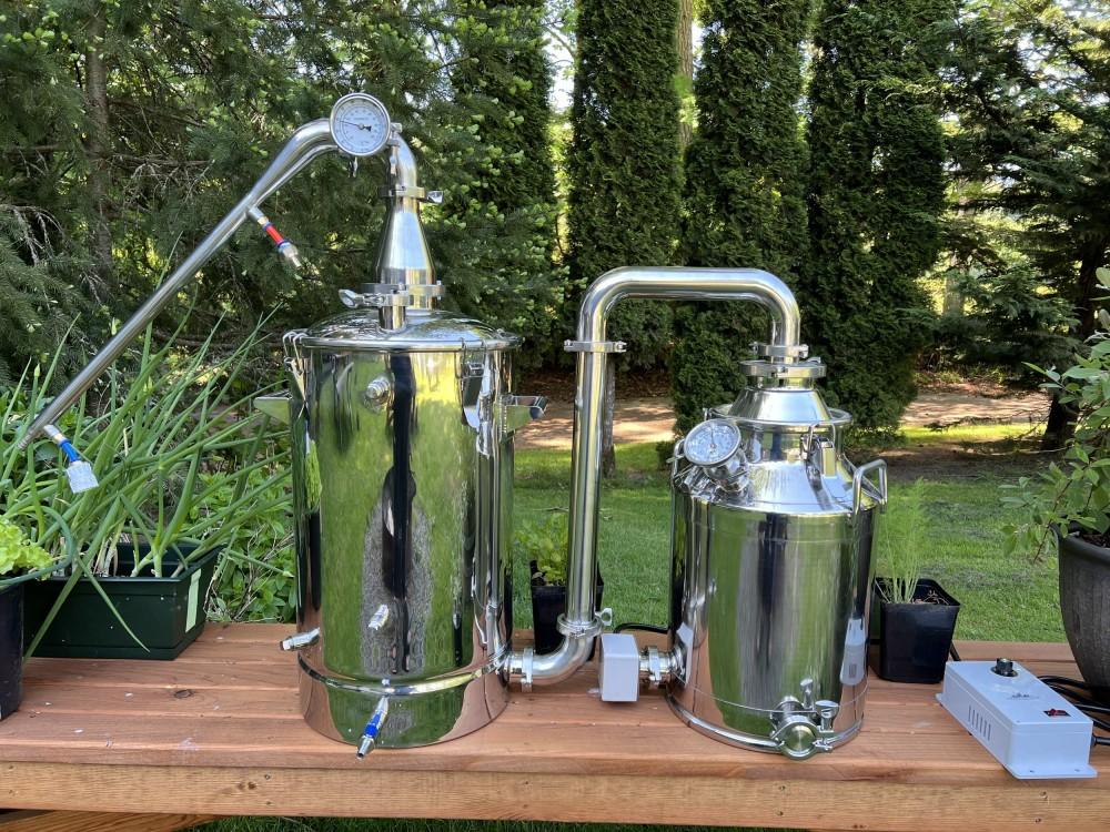 50L Stainless Steel Essential Oil Still With 30L Offset Boiling Tank